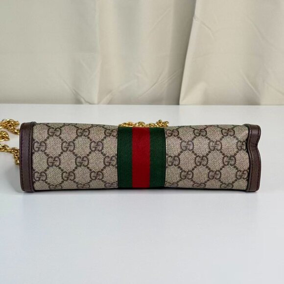 Gucci GG Logo Supreme Medium Ophidia Chain Shoulder Bag - Picture 5 of 9